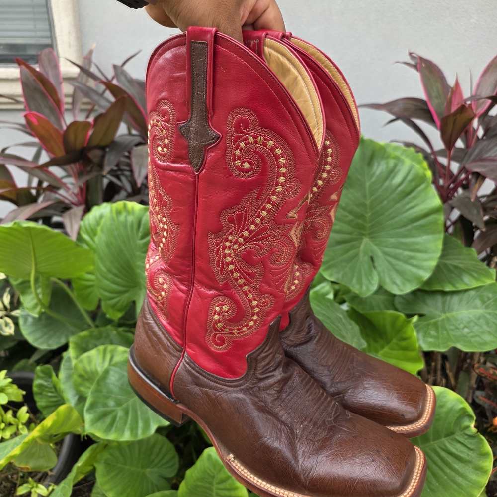 Ferrini Red and Brown Embroidered Boots - image 2